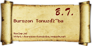 Burszon Tonuzóba névjegykártya